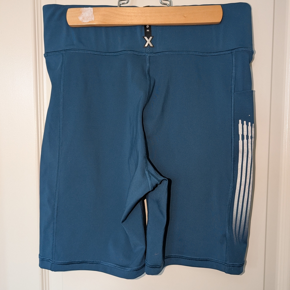 Blue Athletic Shorts with Side Stripes